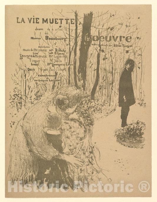 Art Print : Édouard Vuillard - La Vie Muette, Program for The Théâtre de l'Oeuvre, November 1894 : Vintage Wall Art