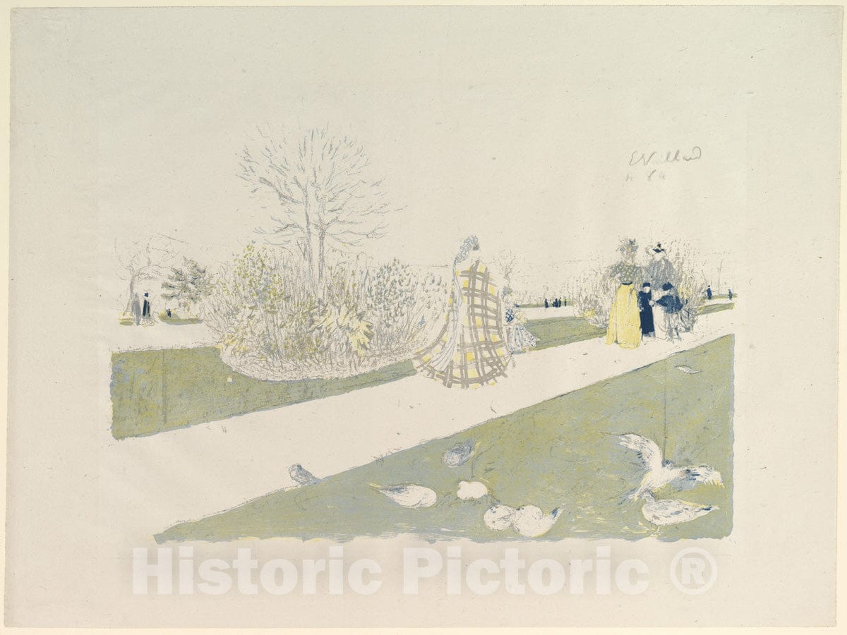 Art Print : Édouard Vuillard - The Tuileries Garden, from Album des Peintres-Graveurs : Vintage Wall Art
