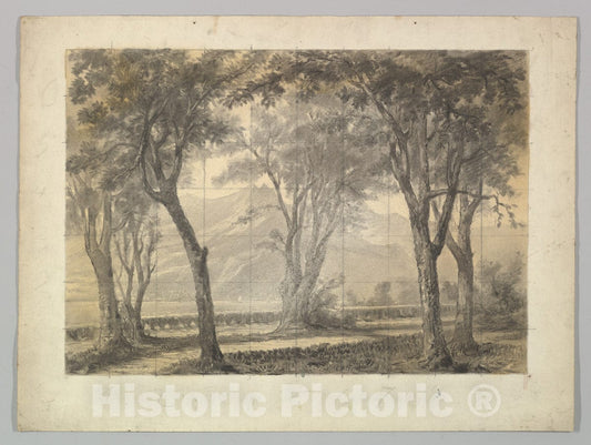Art Print : Eugène Cicéri - Design for a Stage Set 6 : Vintage Wall Art