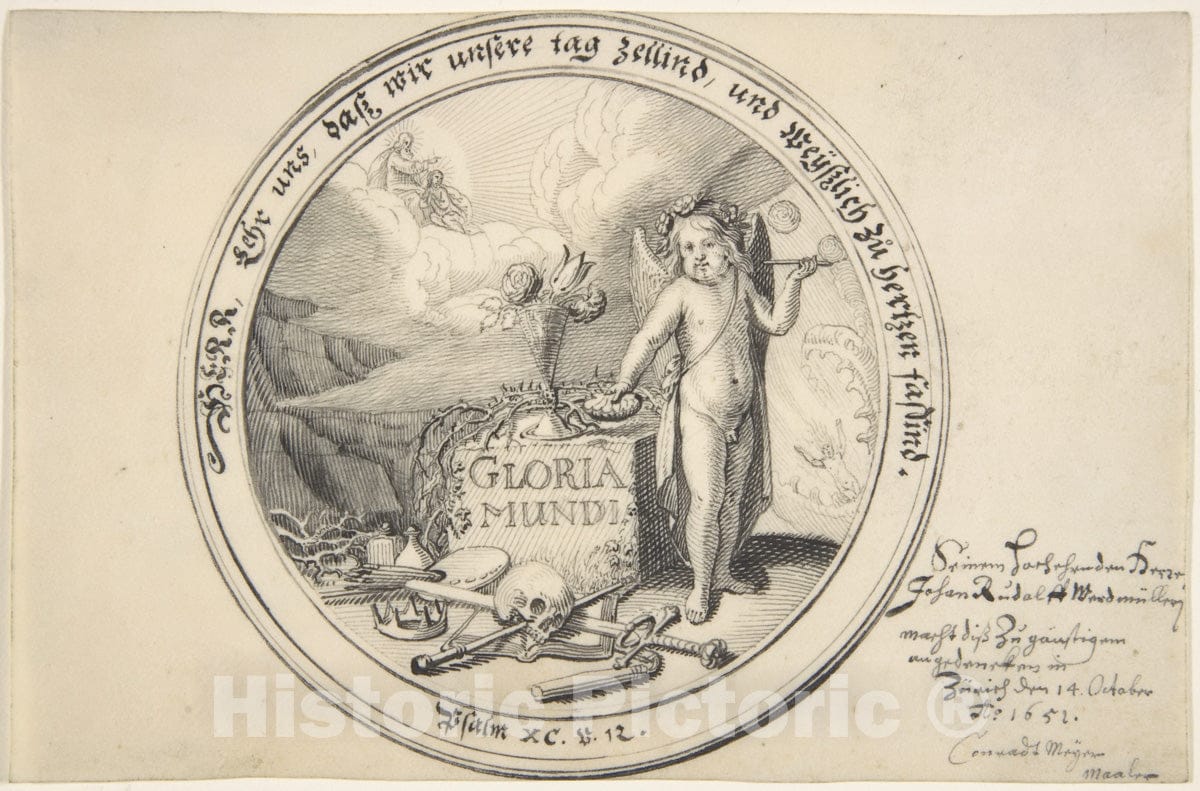 Art Print : Conrad Meyer - Allegory of The Transience of Life : Vintage Wall Art