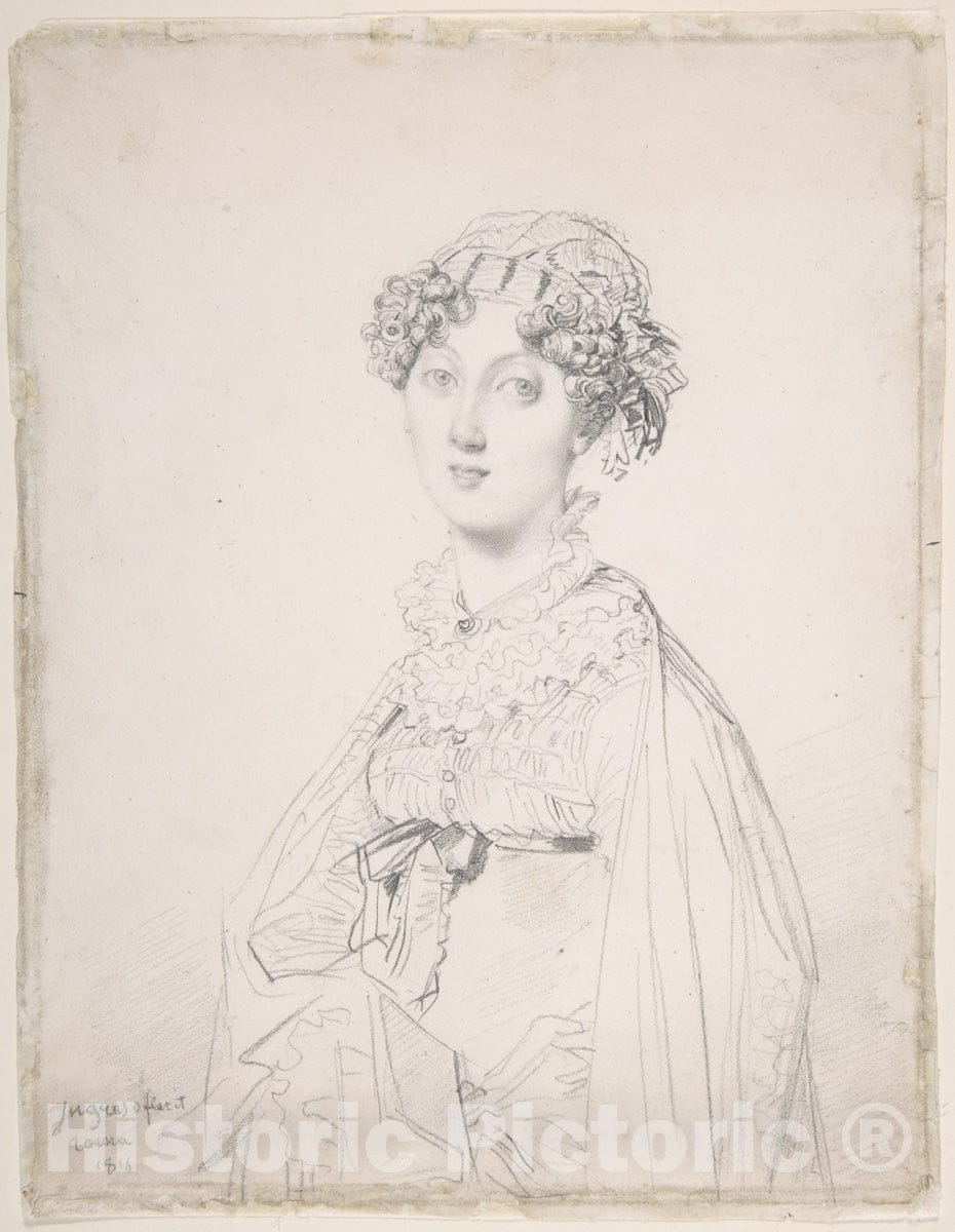 Art Print : Jean Auguste Dominique Ingres - Lady Mary Cavendish-Bentinck (?-1843) : Vintage Wall Art