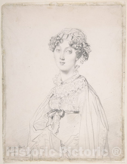 Art Print : Jean Auguste Dominique Ingres - Lady Mary Cavendish-Bentinck (?-1843) : Vintage Wall Art