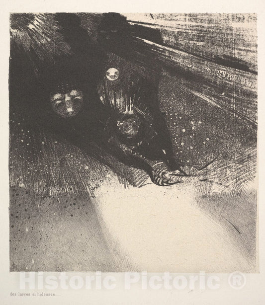 Art Print : Odilon Redon - Hideous Larvae : Vintage Wall Art