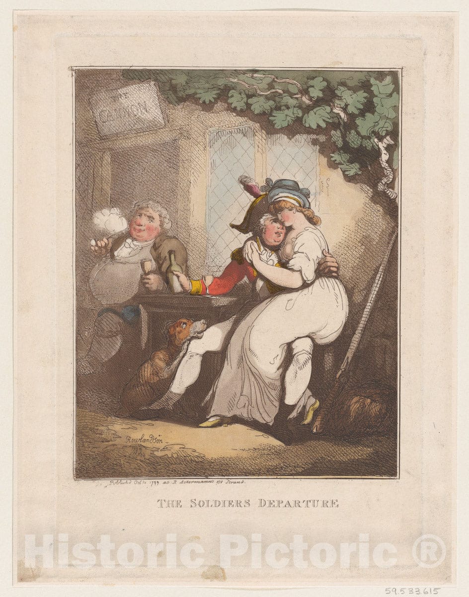 Art Print : Thomas Rowlandson - The Soldier's Departure : Vintage Wall Art