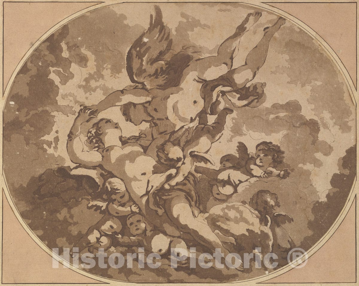 Art Print : Jean Claude Richard, Abbé de Saint-Non - Venus and Cupid 2 : Vintage Wall Art