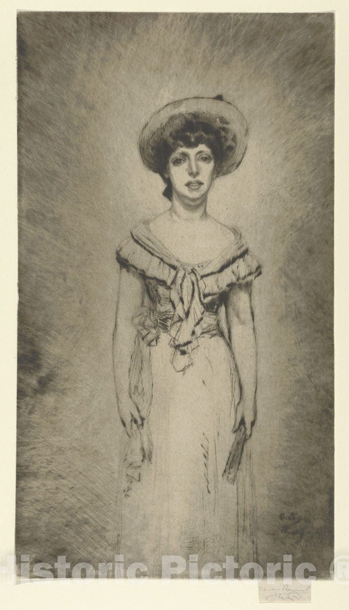 Art Print : Théodore Roussel - Portrait of Miss Hetty Pettigrew : Vintage Wall Art