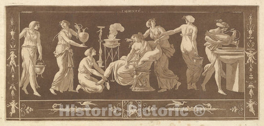 Art Print : Collection ornamnet & Architecture La Toilette de Venus - Artist: Jean Jacques Lagrenee - Created: 1784 : Vintage Wall Art