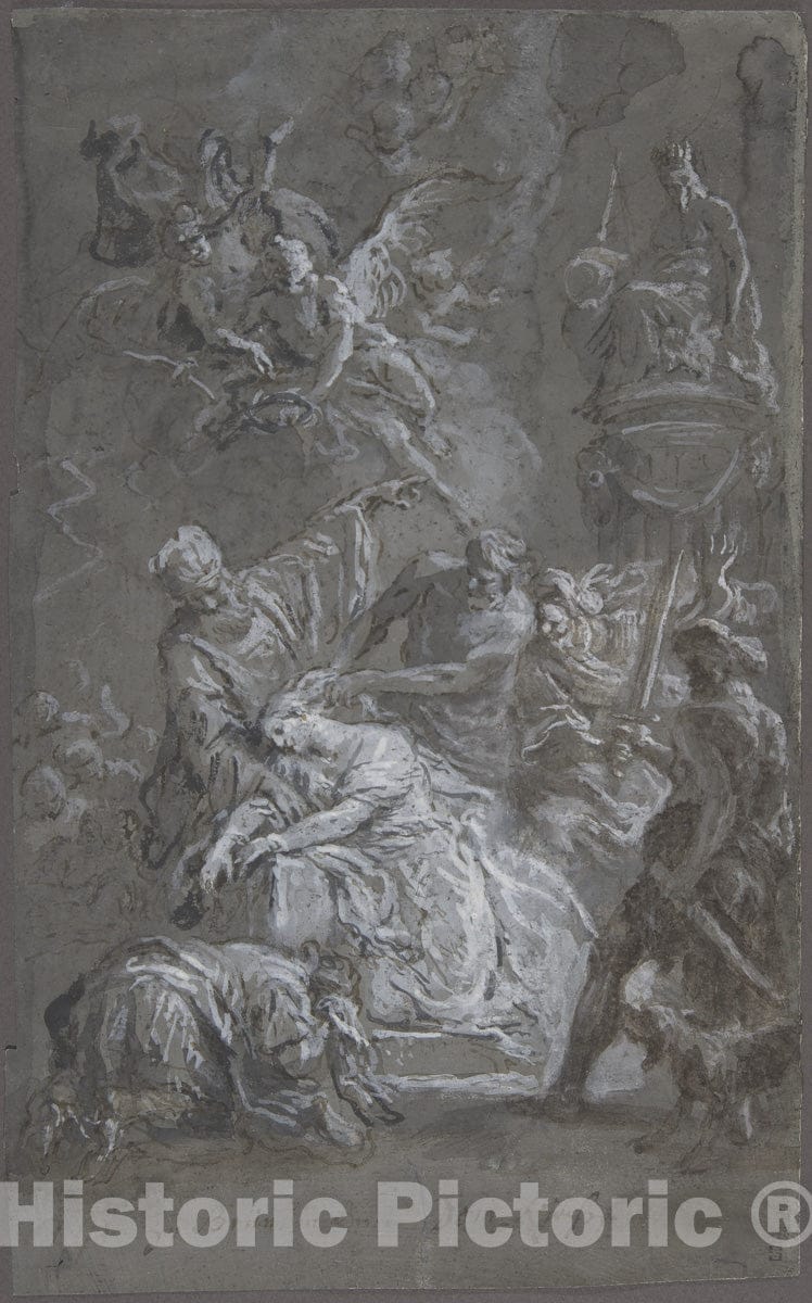 Art Print : Martin Johann Schmidt - The Martyrdom of Saint Barbara : Vintage Wall Art