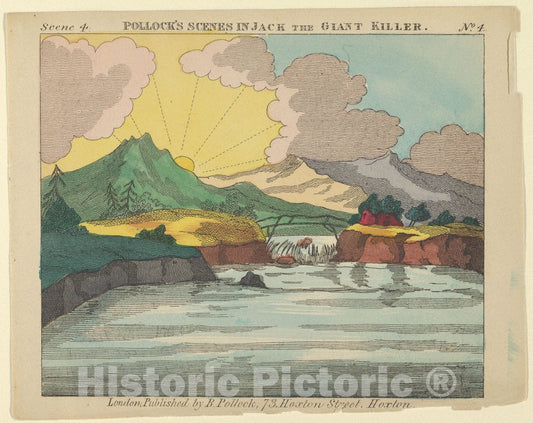Art Print : Benjamin Pollock - Scene 4, from Jack and The Giant Killer, Scenes for a Toy Theater : Vintage Wall Art