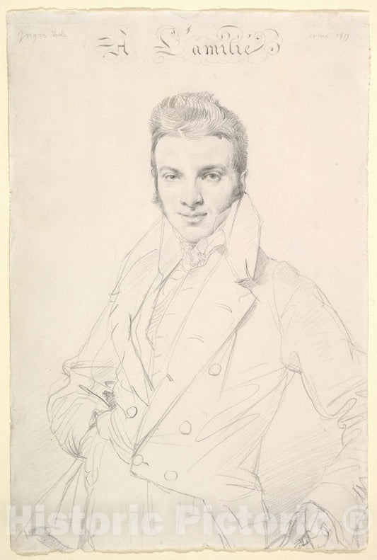 Art Print : Jean Auguste Dominique Ingres - Jean-Joseph Fournier : Vintage Wall Art