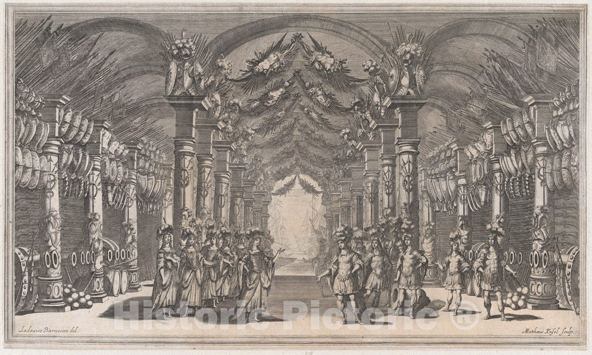 Art Print : Arsenal of Mars - Artist: Mathaus Kusel - Created: 1668 : Vintage Wall Art