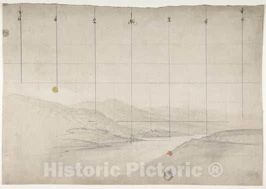 Art Print : Eugène Cicéri - Design for a Stage Set at The Opéra, Paris 13 : Vintage Wall Art