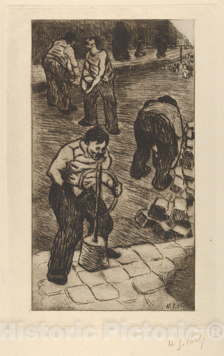 Art Print : Henri-Gabriel Ibels - Street Pavers (Les Paveurs) : Vintage Wall Art