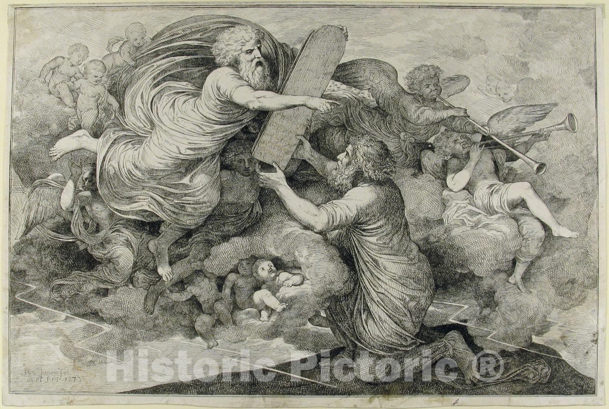 Art Print : Simon Julien - Moses on Sinai (Le Tables de LOI judaique) 1 : Vintage Wall Art