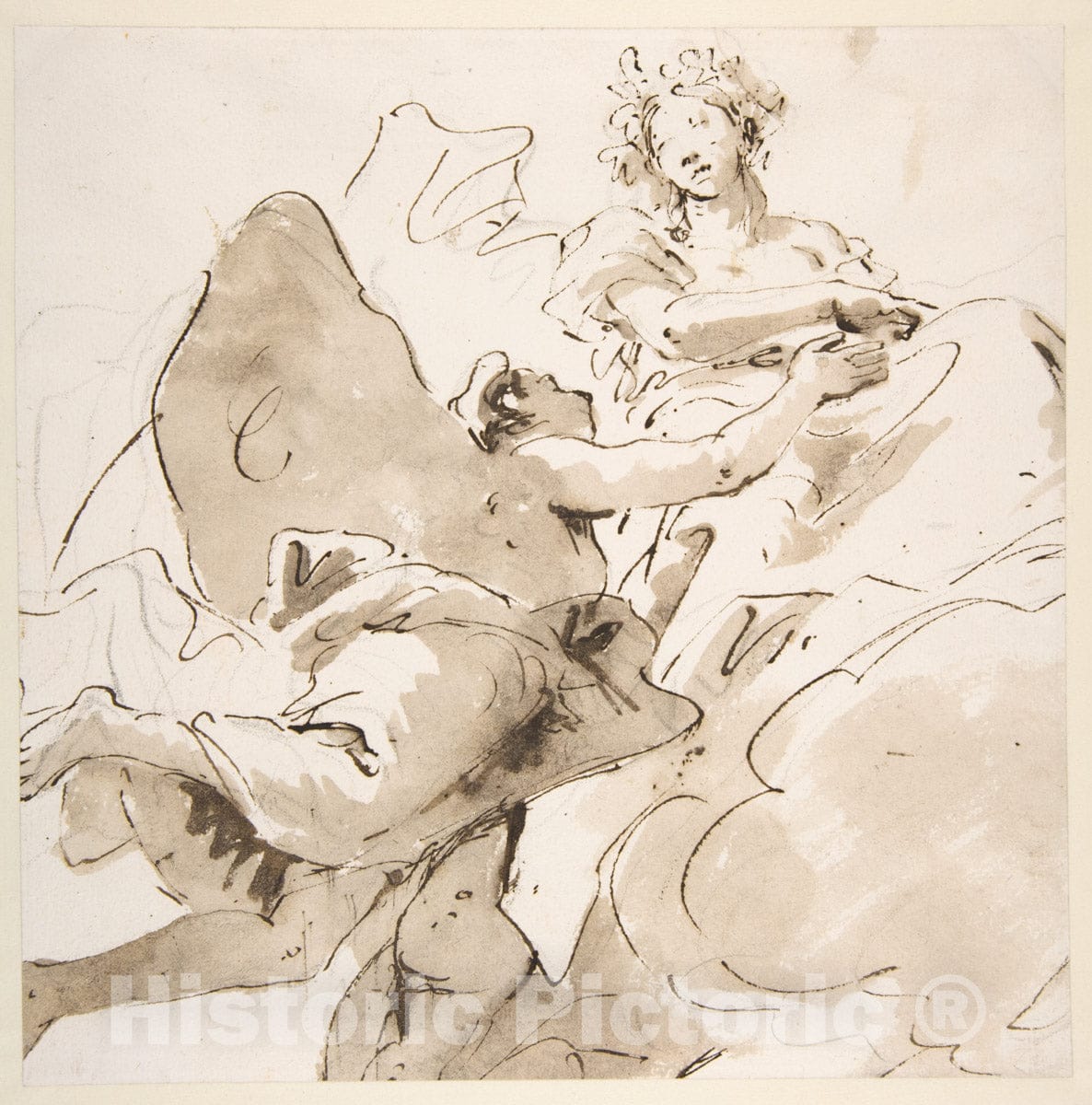 Art Print : Giovanni Battista Tiepolo - Zephyr and Flora : Vintage Wall Art