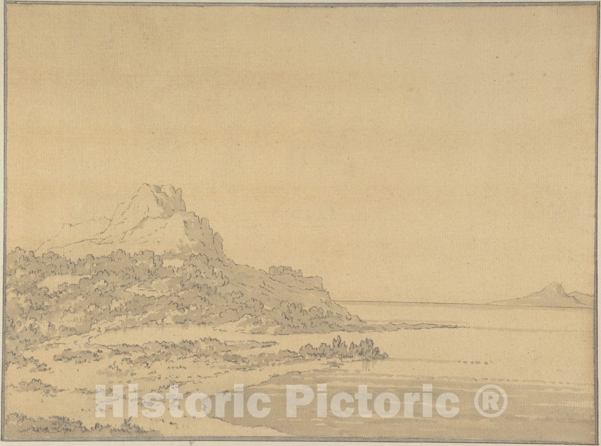 Art Print : Alexander Cozens - Landscape with Lake and Mountain : Vintage Wall Art