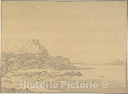 Art Print : Alexander Cozens - Landscape with Lake and Mountain : Vintage Wall Art