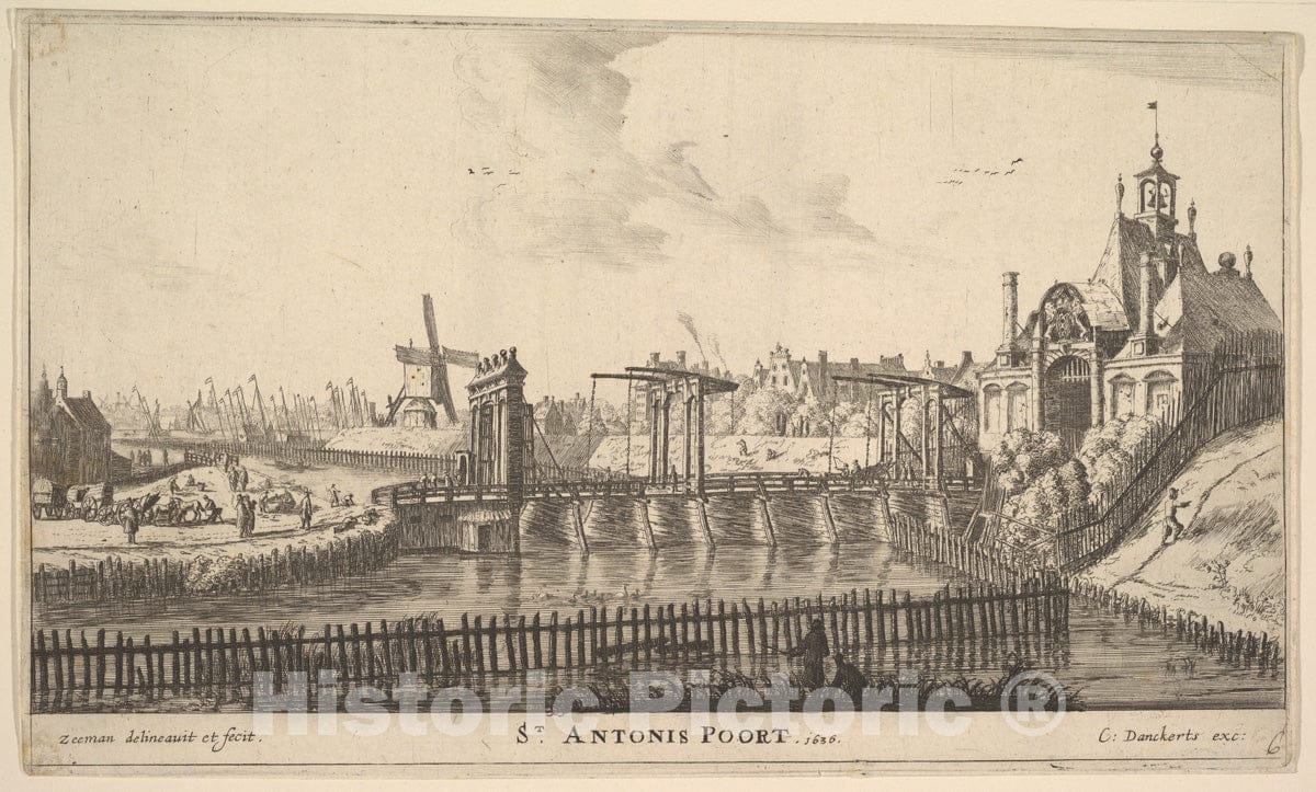 Art Print : Reinier Nooms, Called Zeeman - St. Antonis Poort, Amsterdam : Vintage Wall Art
