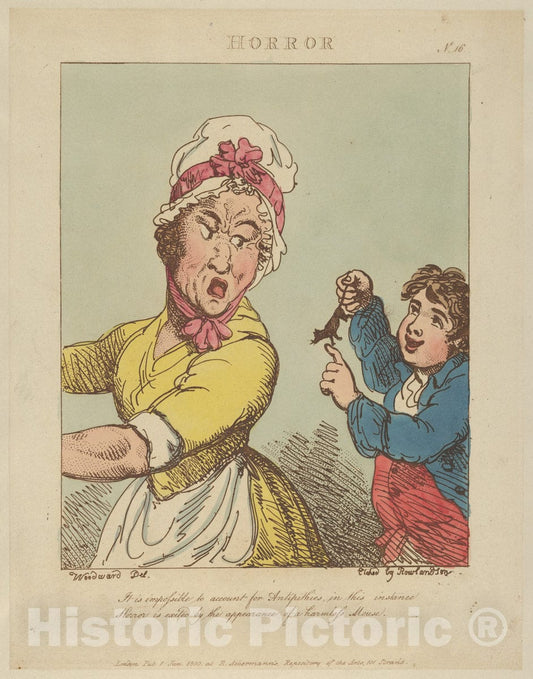 Art Print : Thomas Rowlandson - Horror 1 : Vintage Wall Art