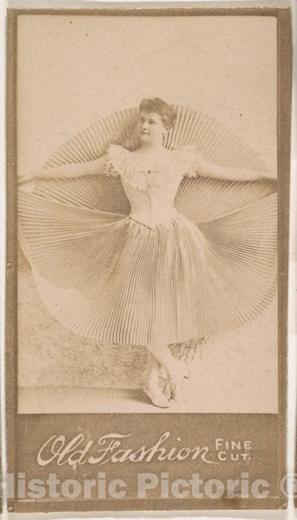 Photo Print : Actress Holding Out Pleated Skirt, from The Actresses Series (N664) Promoting Old Fashion Fine Cut Tobacco : Vintage Wall Art
