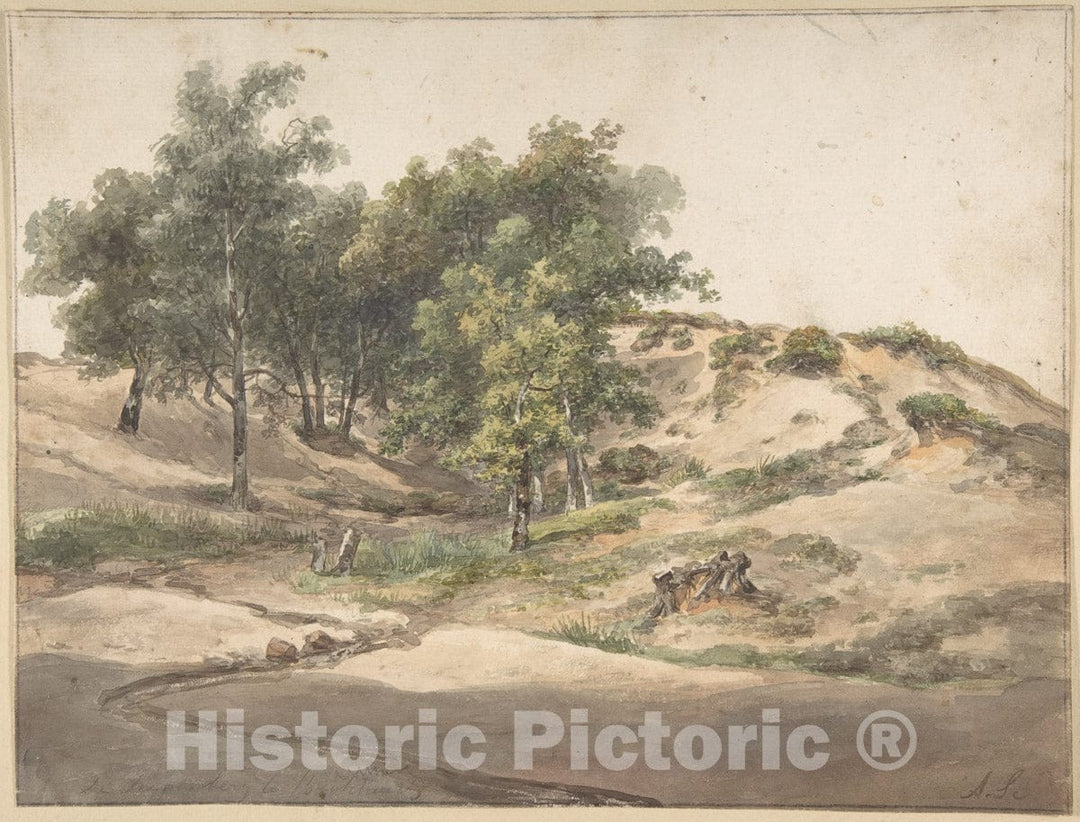 Art Print : Andreas Schelfhout - A Wooded Landscape Near Beekhuizen : Vintage Wall Art