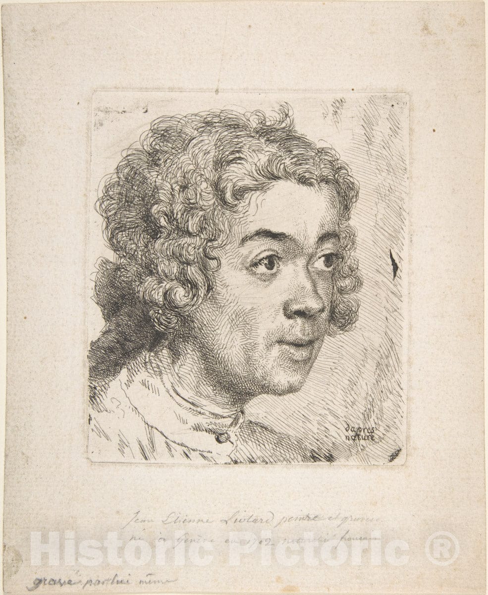 Art Print : Jean Étienne Liotard - Self Portrait as a Young Man : Vintage Wall Art