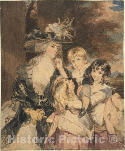 Art Print : Simon Jacques Rochard - Lady Smith and Her Children : Vintage Wall Art