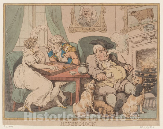 Art Print : Nicolaus Heideloff - Honey Moon : Vintage Wall Art