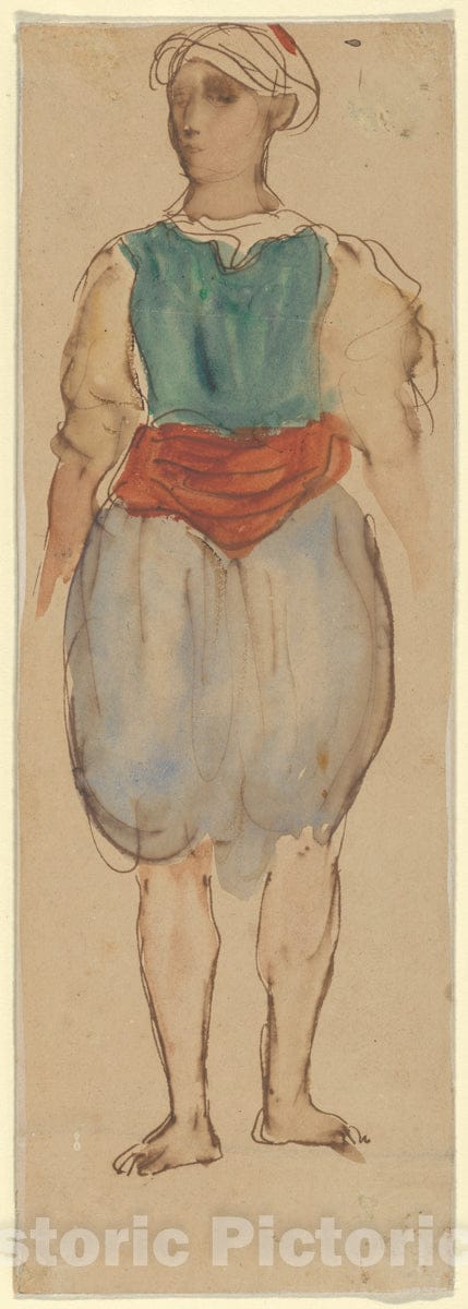 Art Print : Eugène Delacroix - Young Moroccan, Standing : Vintage Wall Art