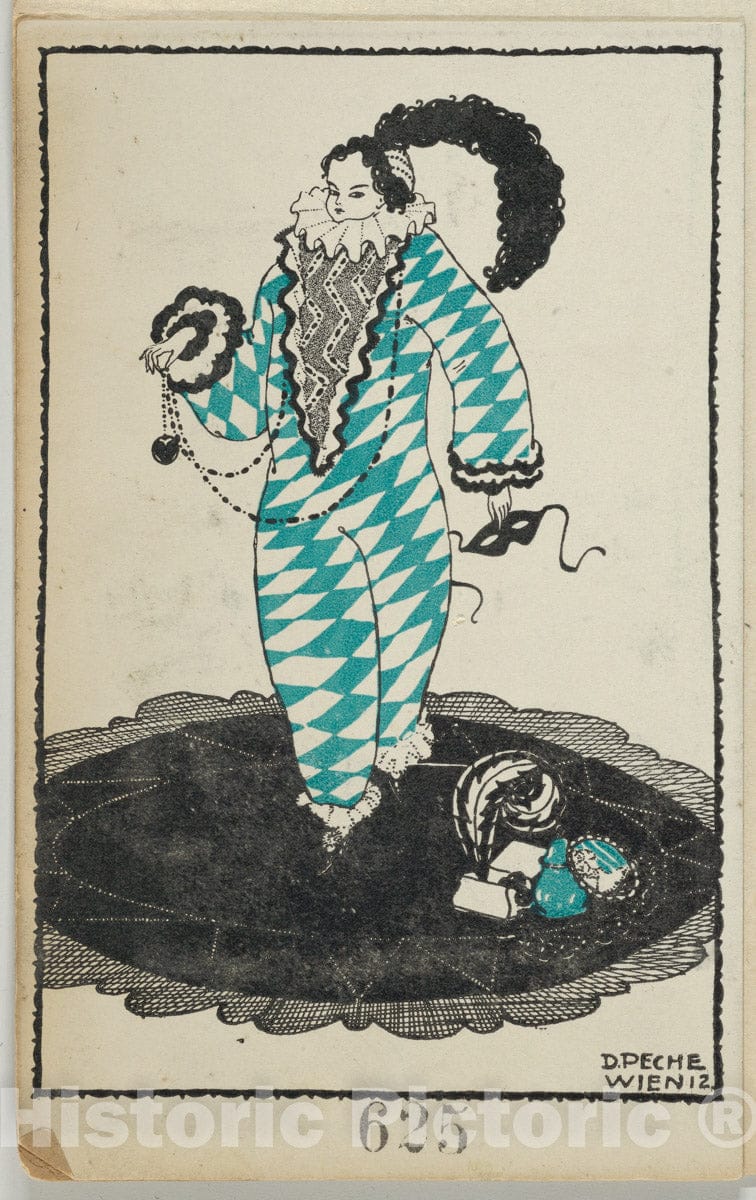 Art Print : Dagobert Peche - Harlequin (Harlekin) : Vintage Wall Art