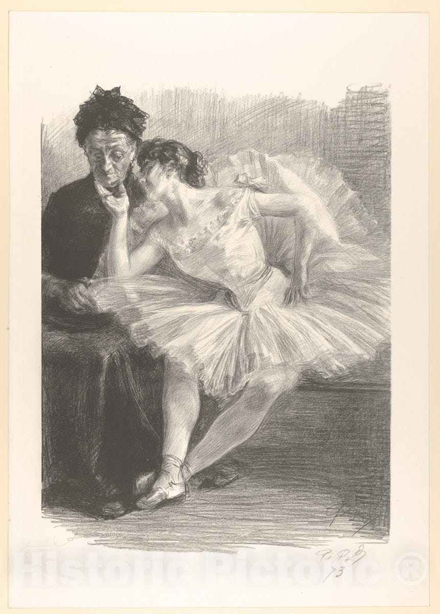Art Print : Paul Renouard - Dancer and Her Mother (Danseuse et sa mère) : Vintage Wall Art