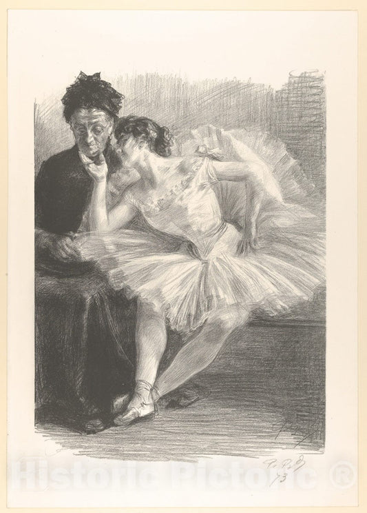 Art Print : Paul Renouard - Dancer and Her Mother (Danseuse et sa mère) : Vintage Wall Art