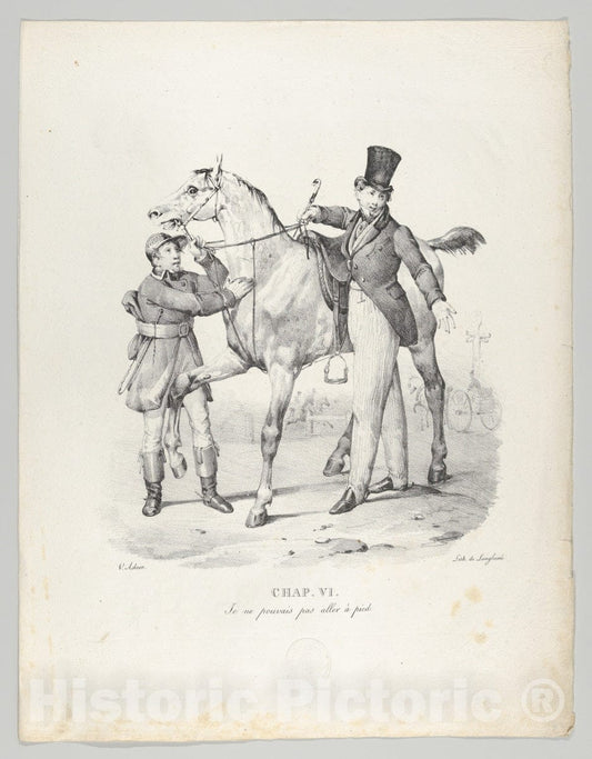 Art Print : Victor Adam - Chap. VI: Je ne pouvais pas Aller à pied (I no Longer Walk Anywhere) : Vintage Wall Art