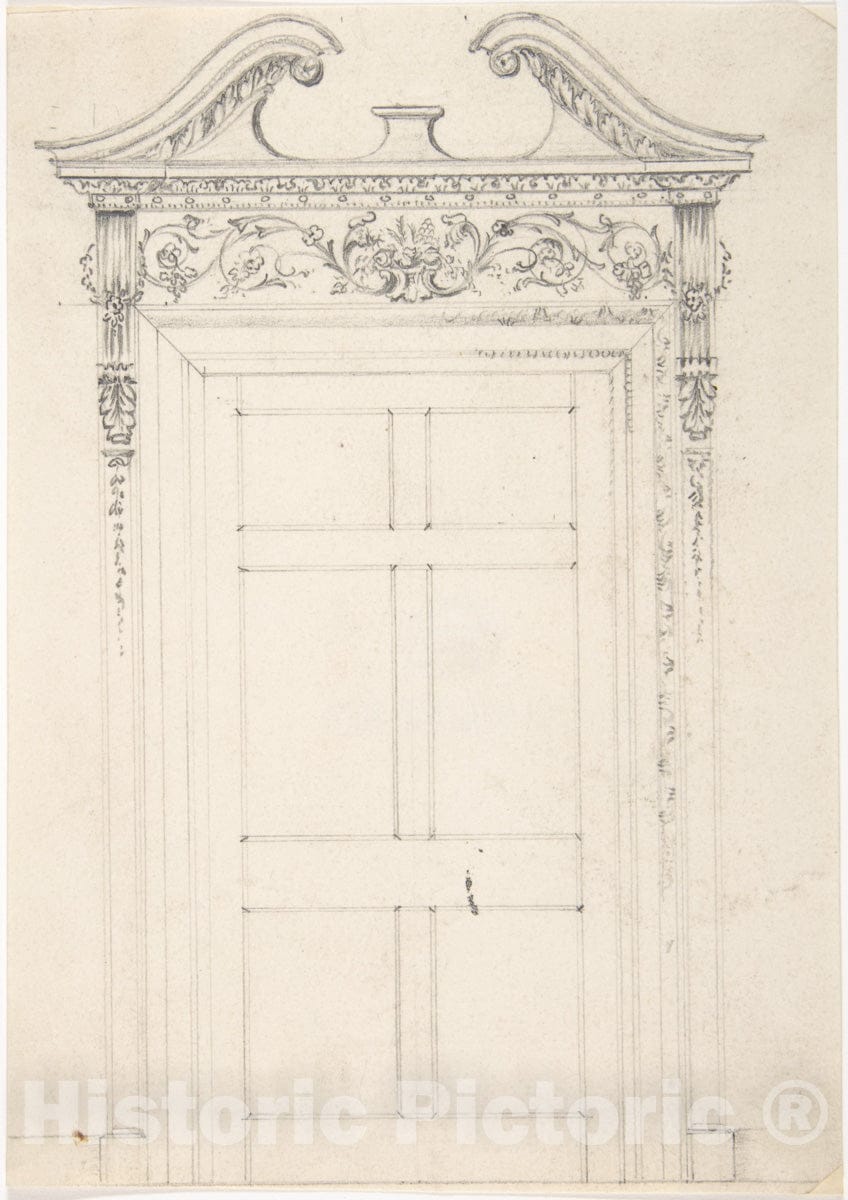 Art Print : British, 19th Century - Design for a Doorway : Vintage Wall Art