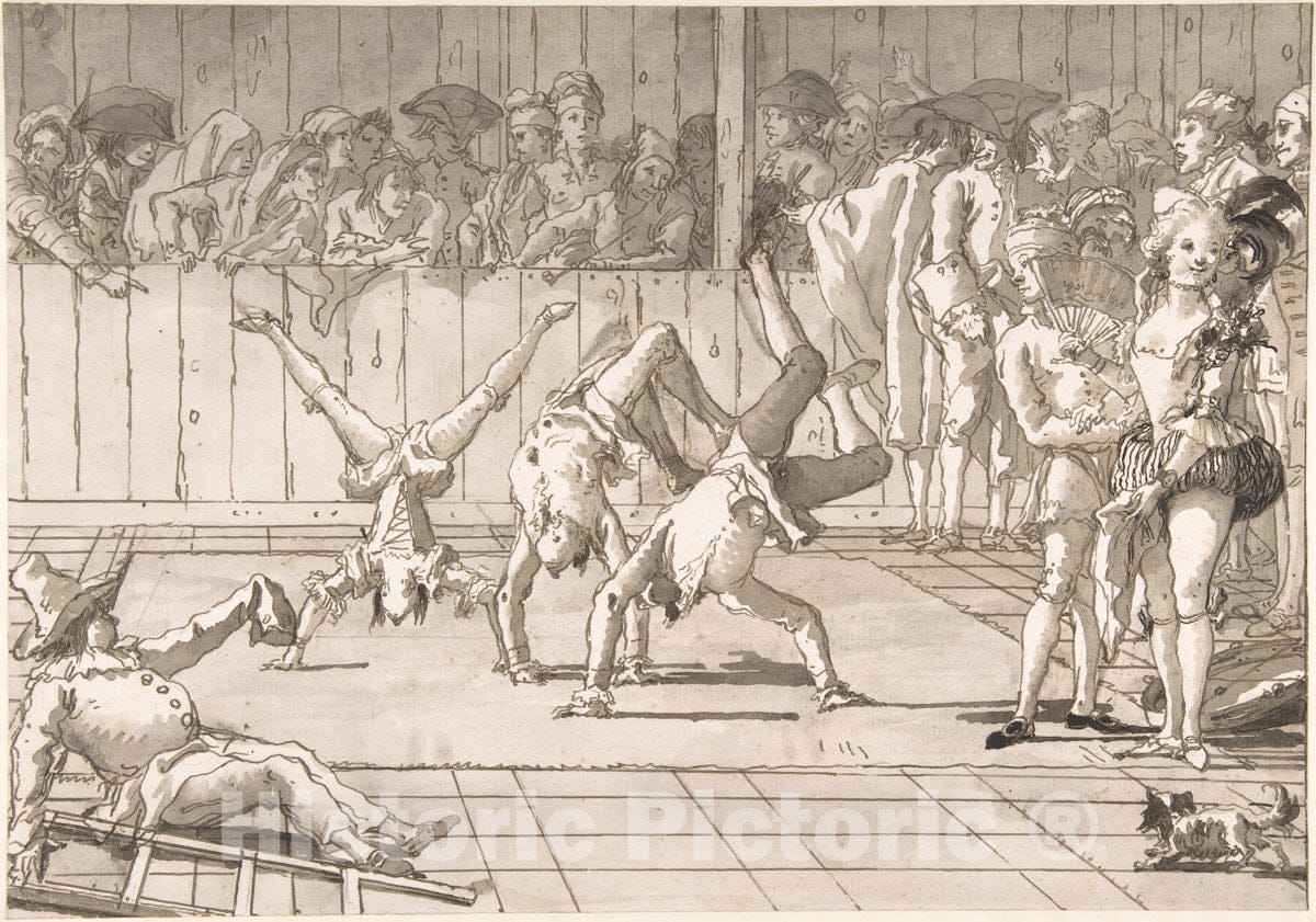 Art Print : Giovanni Domenico Tiepolo - Scene of Contemporary Life: The Acrobats : Vintage Wall Art