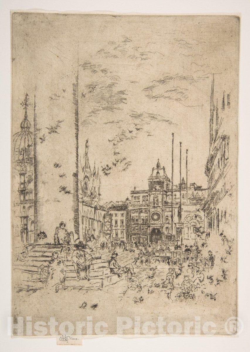 Art Print : James McNeill Whistler - The Piazetta (The Piazzetta) 1 : Vintage Wall Art