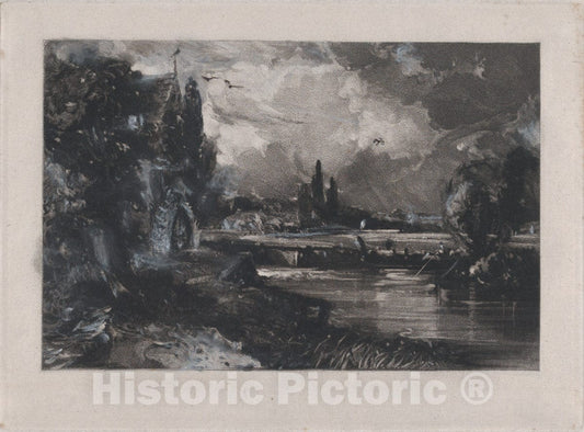 Art Print : David Lucas - A Mill - 436655 : Vintage Wall Art