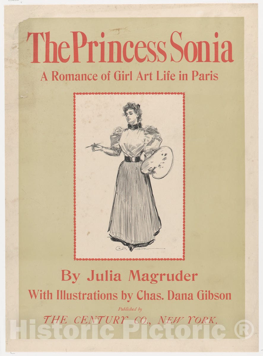 Art Print : Charles Dana Gibson - The Princess Sonia: A Romance of Girl Art Life in Paris : Vintage Wall Art
