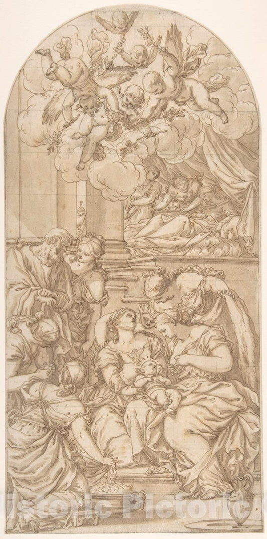 Art Print : Valentin Lefebvre - Birth of St. John The Baptist : Vintage Wall Art
