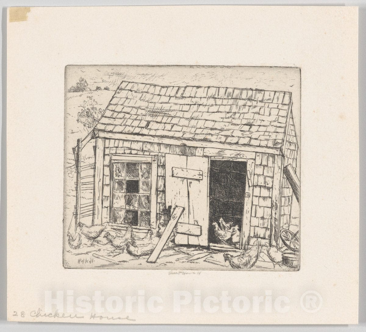 Art Print : Ernest Haskell - Chicken House : Vintage Wall Art