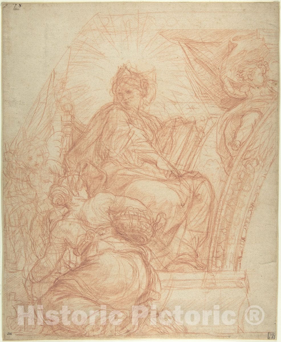 Art Print : Carlo Maratti - Seated Allegorical Figure of Divine Wisdom : Vintage Wall Art