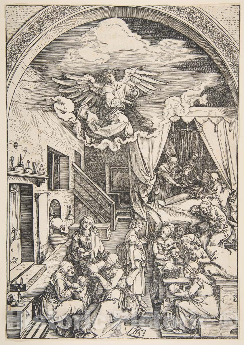 Art Print : Albrecht Dürer - The Birth of The Virgin, from The Life of The Virgin - 436835 : Vintage Wall Art