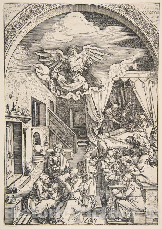 Art Print : Albrecht Dürer - The Birth of The Virgin, from The Life of The Virgin - 436835 : Vintage Wall Art
