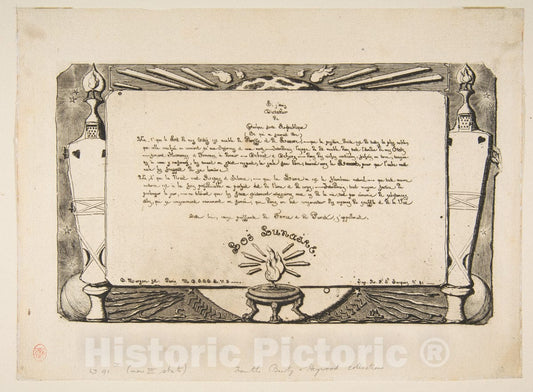 Art Print : Charles Meryon - La LOI lunaire, No 1 (Lunar Law, No 1) : Vintage Wall Art