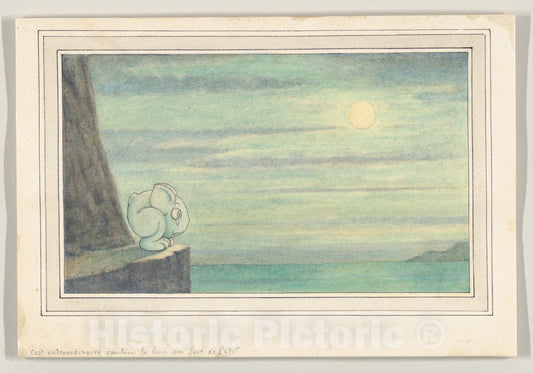 Art Print : Herbert E. Crowley - C'est Extraordinaire combien la Lune ne fait de l'effet (The Effect of The Moon is Extraordinary),Wiggle Much Design : Vintage Wall Art