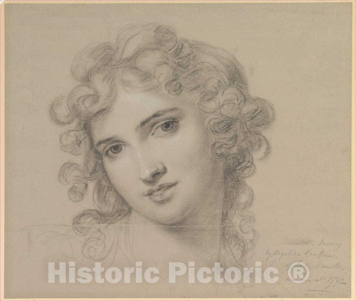 Art Print : Angelica Kauffmann - Portrait of Emma Hamilton : Vintage Wall Art