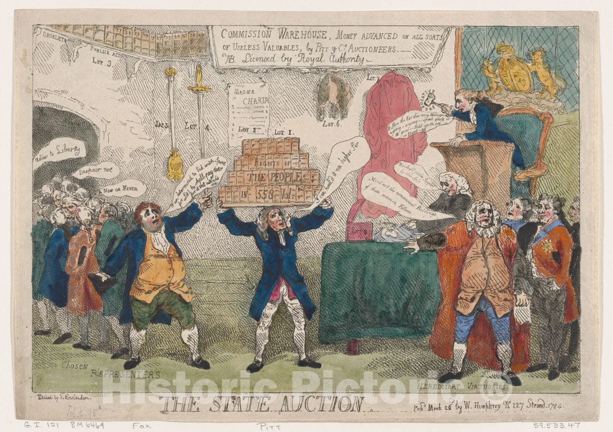 Art Print : Thomas Rowlandson - The State Auction : Vintage Wall Art