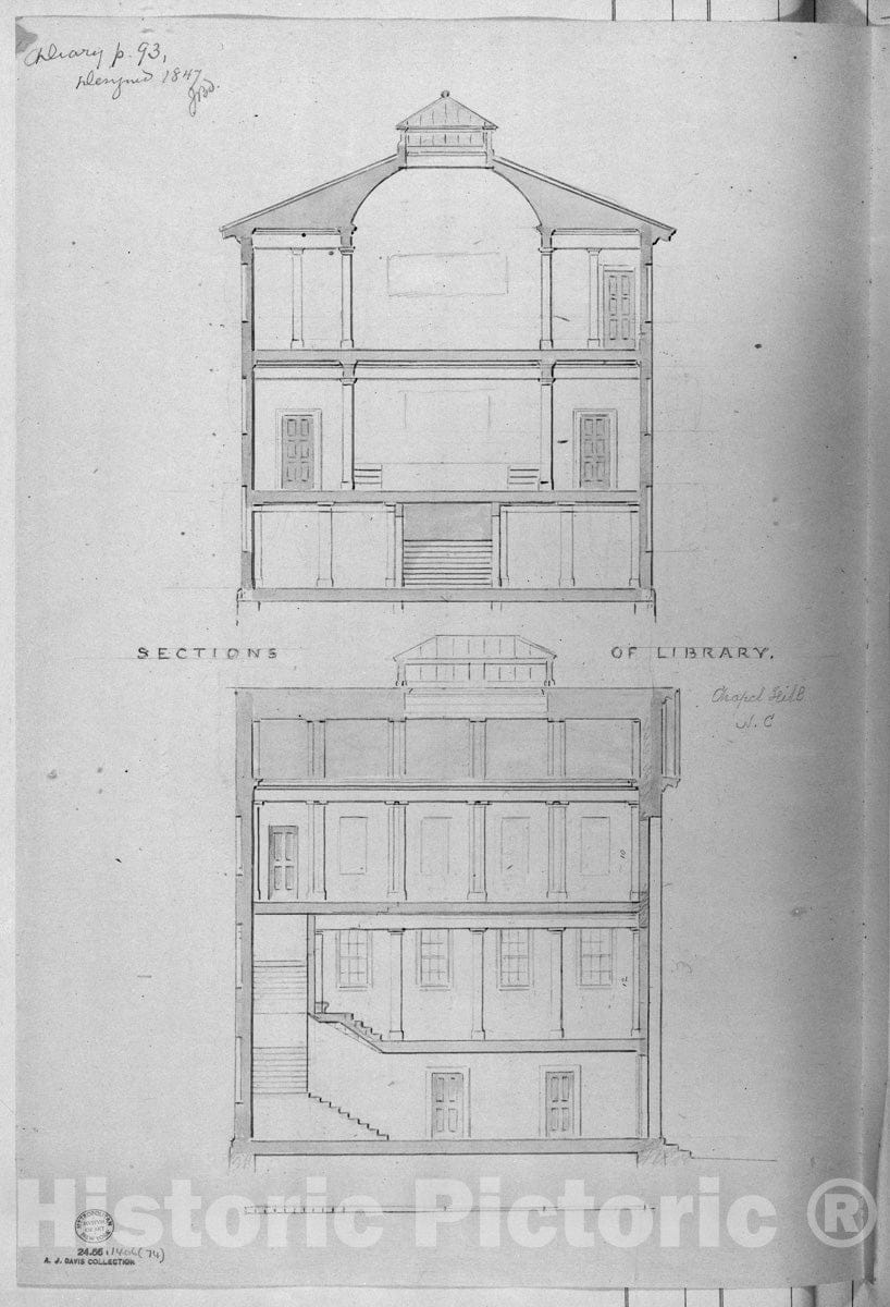 Art Print : Alexander Jackson Davis - A. J. Davis, Scrapbook VII : Vintage Wall Art