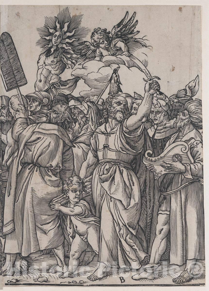 Art Print : Andrea Andreani - Section B: Isaac, Noah and Other Figures, from The Triumph of Christ : Vintage Wall Art