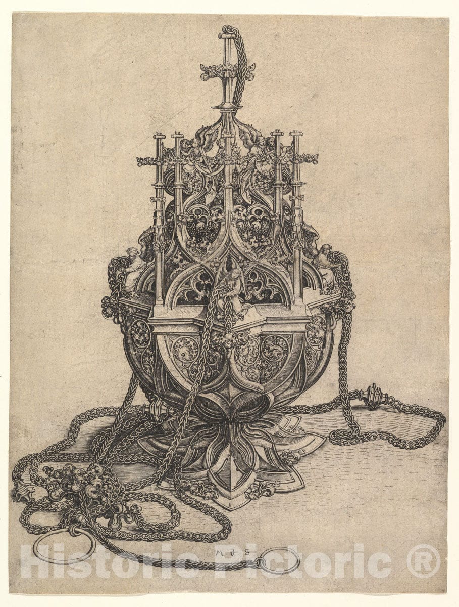 Art Print : Martin Schongauer - The Censer : Vintage Wall Art